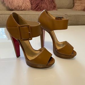 authentic brown louboutin heels